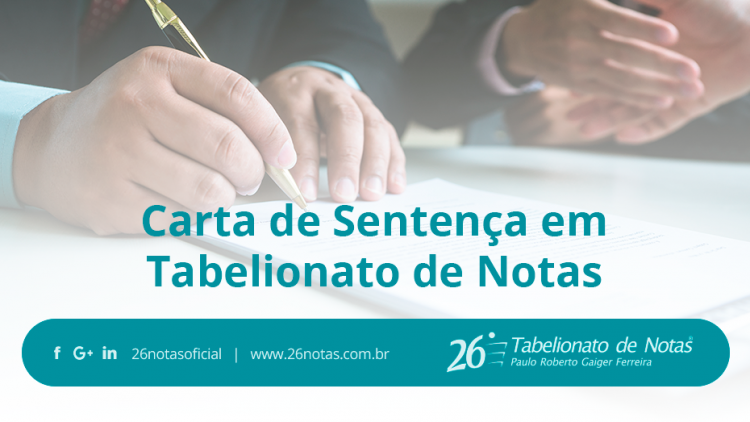 Carta de Sentença em Tabelionato de Notas